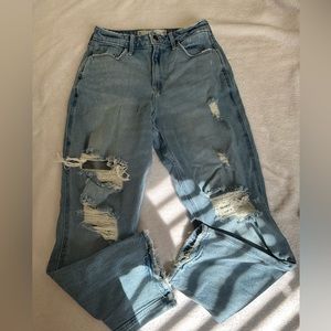 Hollister distressed mom jeans
